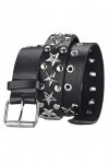 Ro Rox Acrux Ceinture punk à boucle ardillon sauvage avec rivets étoiles à cinq branches