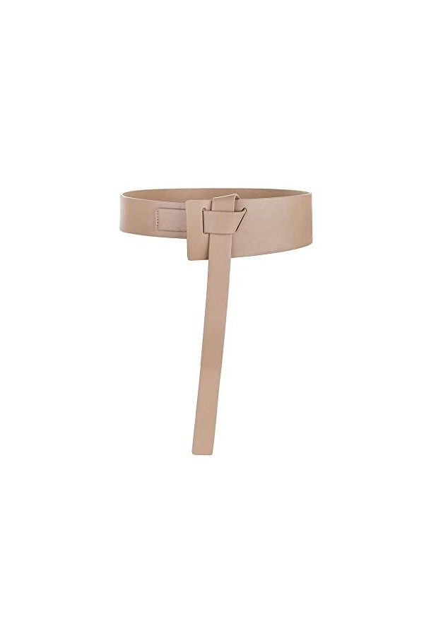 TOEECY Ceinture Femme Nouée Cuir Large Élastique Rétro Ceintures de Taille Mode pour Robes Manteaux Marron 