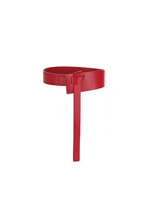 TOEECY Ceinture Femme Nouée Cuir Large Élastique Rétro Ceintures de Taille Mode pour Robes Manteaux Marron 