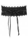 KRISP Ceinture Large Dentelle Pour Femme Similicuir Obi Crochet, Noir, 15295-BLK-OS