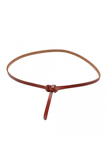 NUREINSS Ceinture fine en cuir mince pour femmes avec petite ouverture