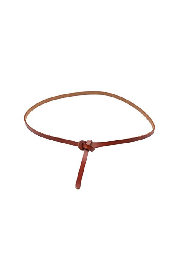 NUREINSS Ceinture fine en cuir mince pour femmes avec petite ouverture