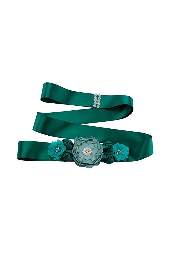 Amorar Femmes Ceinture de Mariage Soirée élégant Fleurs Ruban Robes de Mariage Sash Ceinture Cristaux de Strass Perle Ruban d