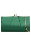 UShopUK Sac à main en satin pour mariage, bal de fin dannée, soirée, vert foncé, medium
