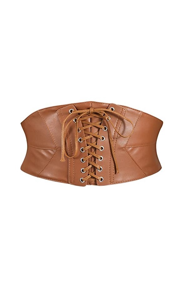 WERFORU Ceinture large élastique à lacets pour femme - Pour Halloween, C-marron, XXXL:Passt Taillengröße 117-128cm