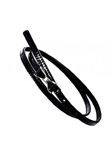 Lovelegis Ceinture femme - mince - noir - simili cuir - boucle - noeud - idée cadeau de Noël et danniversaire