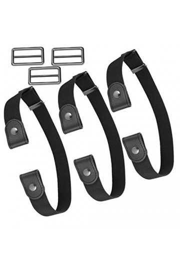 Ceinture de pantalon douce et confortable de qualité supérieure de 46,5 cm pour homme et femme noir 