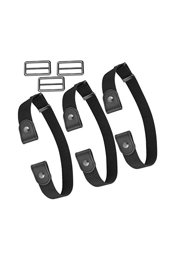 Ceinture de pantalon douce et confortable de qualité supérieure de 46,5 cm pour homme et femme noir 