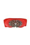Ceinture élastique de style rétro, ceinture décorative large pour femmes, robes, chemises, Rouge, taille unique