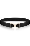 Ceinture Fine Élastique Ceinture Vintage Extensible pour Femmes, Noir