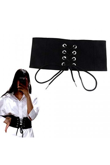 CHENGZI Ceinture large 鬡stique pour femme Noir,Taille unique,Noir