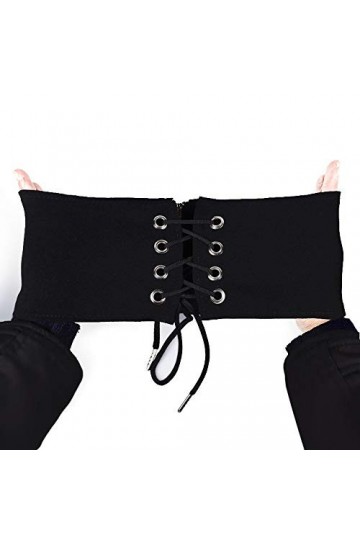 CHENGZI Ceinture large 鬡stique pour femme Noir,Taille unique,Noir
