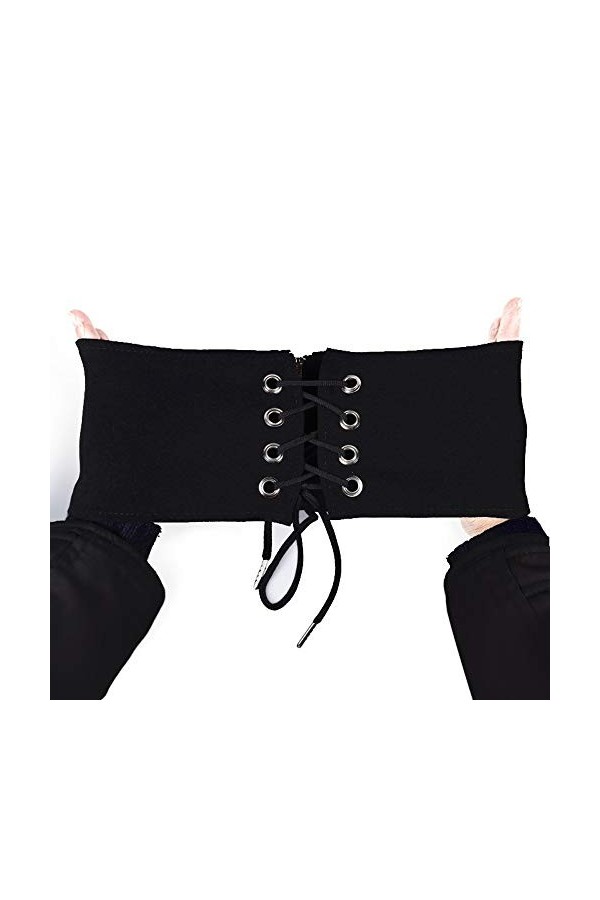 CHENGZI Ceinture large 鬡stique pour femme Noir,Taille unique,Noir
