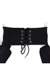 CHENGZI Ceinture large 鬡stique pour femme Noir,Taille unique,Noir