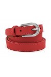Van Der Rich ® - Ceinture Cuir Fine 2 cm Longueur Ajustable Made in Italy - Femme Rouge, 95cm 