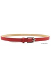 Van Der Rich ® - Ceinture Cuir Fine 2 cm Longueur Ajustable Made in Italy - Femme Rouge, 95cm 