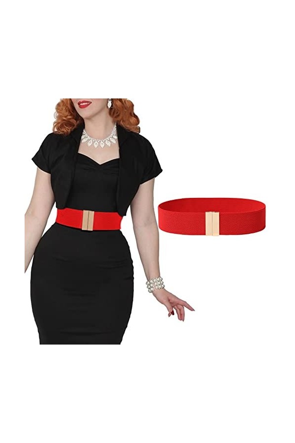 Kajeer Femmes Large Élastique Boucle Ceinture - 5 cm Large Taille Ceinture Tondeuse Ceinture extensible ou robe femme et fill