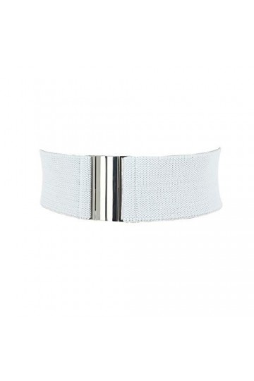 FASHIONGEN - Ceinture femme élastique coton, Fabriqué en France, YVETTE - Gris, XS / 32 à 35