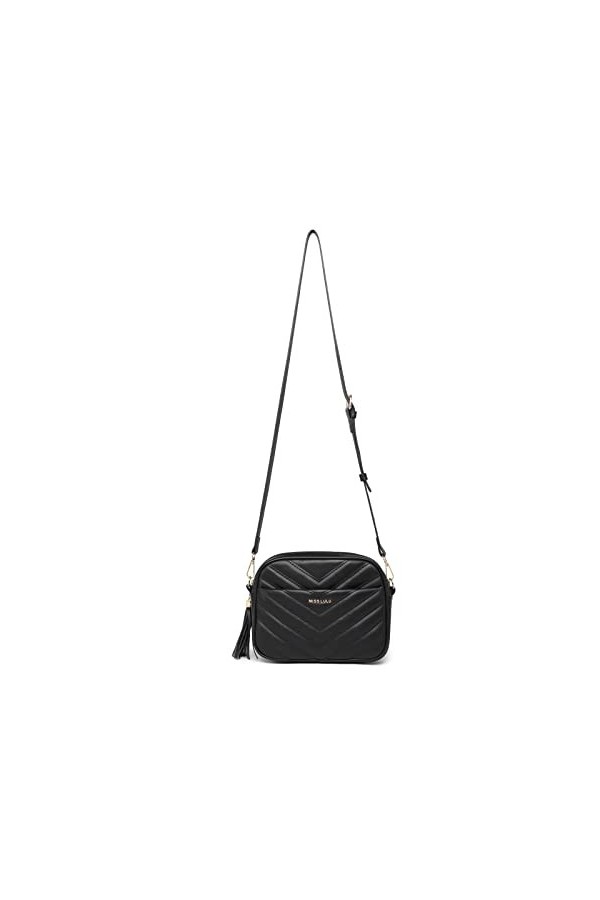 Miss Lulu Femme Sac à Bandoulière Sac Porté Epaule Cartable Sacs à Main, Cuir Synthétique, Texture Tricot en V, Décoration Gl