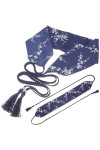 NOLITOY Kimono Japonais Ceinture Obi Style Japonais Bandes de Taille Brodées Ceinture Yukata Ceinture en Tissu avec Gland Fle