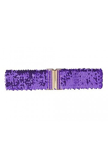 Allegra K Ceinture de taille élastique pour femmes, décoration de paillettes, boucles de verrouillage en métal, ceintures pou