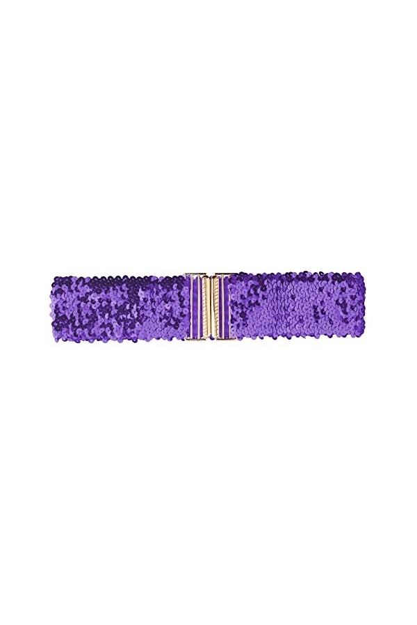 Allegra K Ceinture de taille élastique pour femmes, décoration de paillettes, boucles de verrouillage en métal, ceintures pou