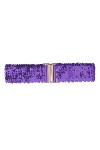 Allegra K Ceinture de taille élastique pour femmes, décoration de paillettes, boucles de verrouillage en métal, ceintures pou