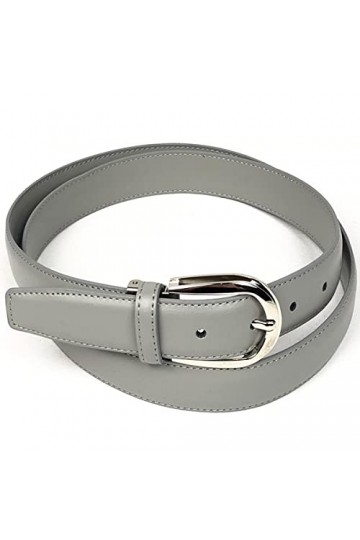 LIVAN - Ceinture classique - femme homme - croûte cuir de vachette - ajustable boucle argenté / doré à ardillon - longueur to