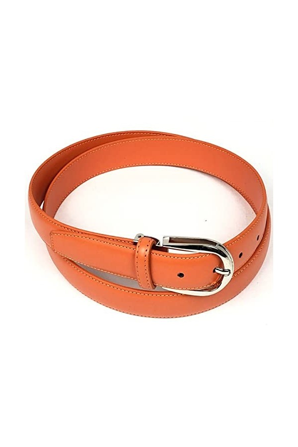 LIVAN - Ceinture classique - femme homme - croûte cuir de vachette - ajustable boucle argenté / doré à ardillon - longueur to