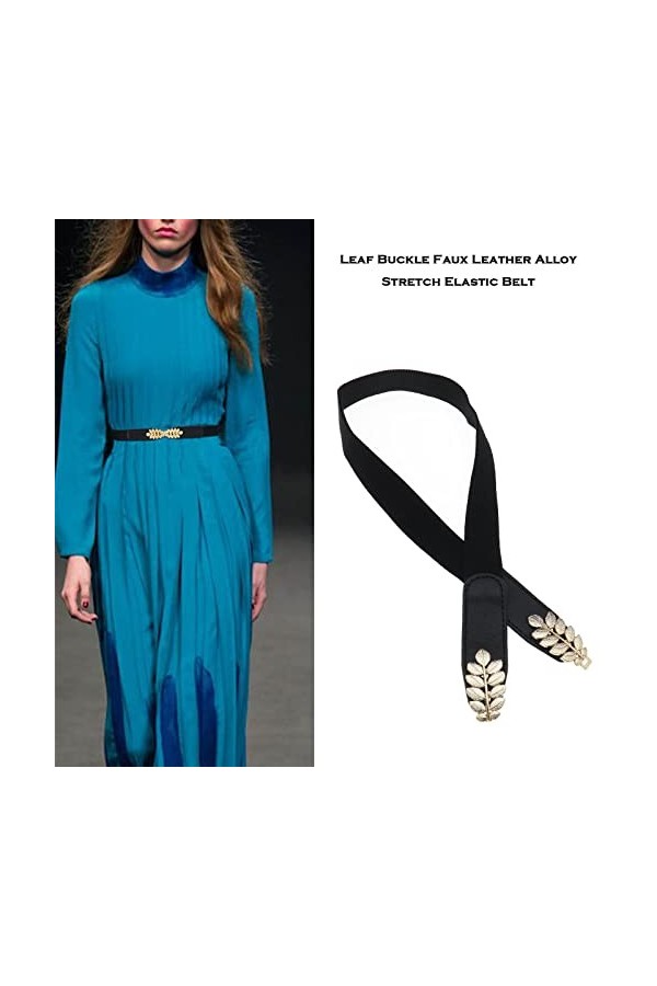 Be In Your Mind 2pcs Ceintures Élastiques à la Taille 65-90cm Réglable Motif de Feuille Femmes Ceinture Maigre avec Boucle de