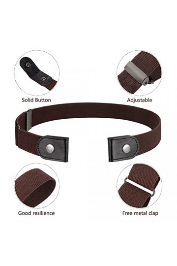Chutoral 6 Pièces Ceintures Femme Homme Ceinture Élastique Boucle Invisible pour Jeans Pantalon Robe Réglable Dégagement Rapi