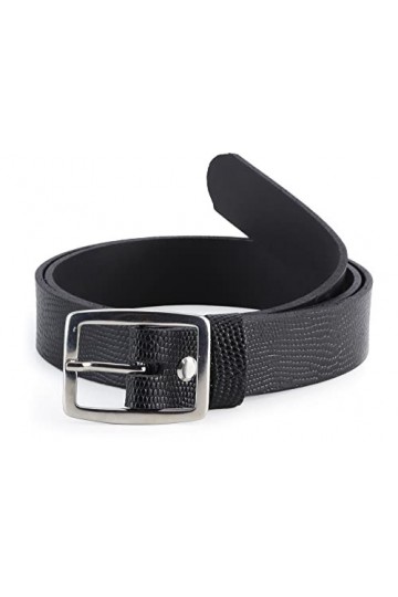 Merry Style Ceinture en Cuir Véritable Femme large D41 Noir-3, 95 cm Longueur totale 110 cm 