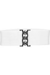 BlackButterfly Classique Triple Crochet Large Élastique Sangle Extensible Taille Ceinture Blanc, S 