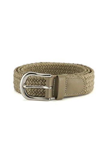 Streeze ceinture de 30 mm extensible et tressé avec une boucle en métal argent 6 tailles Beige, XL 