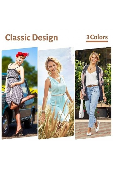 Niboken Ceinture Tressée Fine Femme Mesdames Ceinture en Cuir PU avec Boucle Rétro en Alliage, Robe Maigre Frange Chaîne Jupe