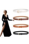 Hatriel 4 Pièces Ceinture Femme, Ceinture Fine Femme, Ceinture Fine pour Robe, Ceintures Fines en Cuir, Ceintures Fines en Cu