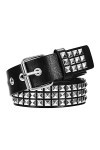 Newellsail Ceinture Cloutée Ceinture à Rivets Rock Ceinture Punk en Cuir PU avec Clous Pyramidaux Brillante pour Femme et Hom