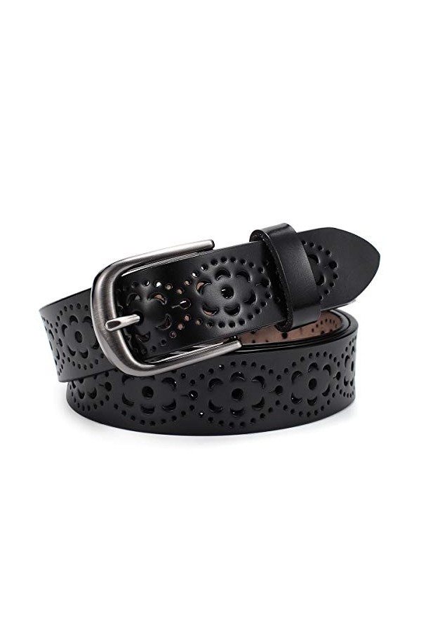 McFanBe Ceinture en Cuir pour femmes Pantalons de Jeans Habillés pour Femmes avec Boucle de Ceinture en Alliage pour Filles 