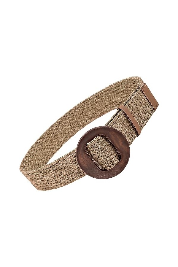 Ceinture De Taille En Paille Tissée Ceinture Élastique Tissées De Paille Femme Ceinture Tressée Élastique En Paille Avec Bouc