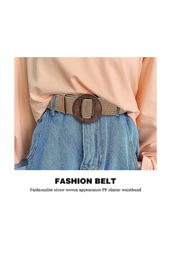 Ceinture De Taille En Paille Tissée Ceinture Élastique Tissées De Paille Femme Ceinture Tressée Élastique En Paille Avec Bouc