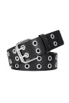 XIAOWU Ceinture à rivets pour homme et femme - Double trou - Style simple - Style gothique - Pour pantalons, jeans, jupes, a-