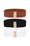 Csirnto Ceinture Élastique Femme 3 Pièces Ceinture Large Femme Ceintures de Taille Vintage pour Femme Ceintures Extensible av