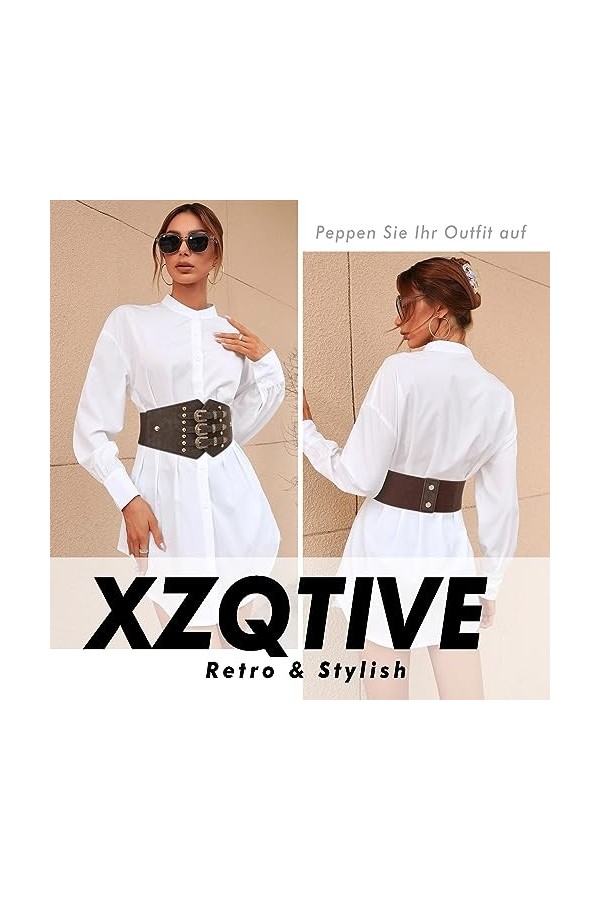 XZQTIVE Costume élastique pour femme - Ceinture médiévale - Ceinture Western Tied Waspie - Ceinture large RCA pour chemise, r