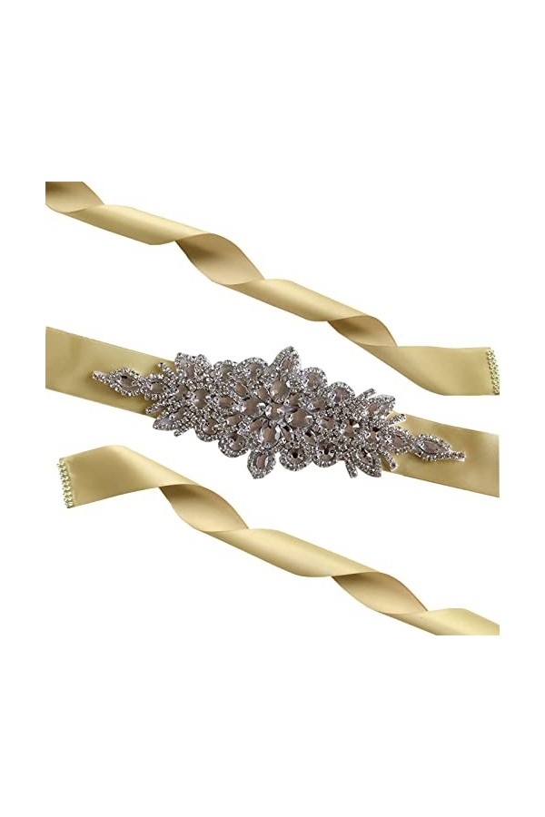 RDWESZOD Femme fille fleur ceinture pour mariage mariée/baby shower suit Blanc crème - B 