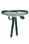 IYOU Ceinture de Mariage en Perles pour Femmes Ceintures Cristal Vert Fête de promo Ceintures de Robe avec Appliques en Stras