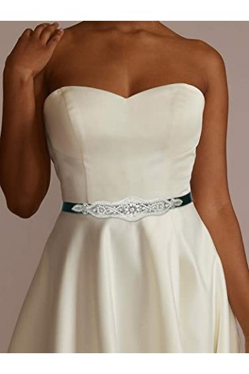IYOU Ceinture de Mariage en Perles pour Femmes Ceintures Cristal Vert Fête de promo Ceintures de Robe avec Appliques en Stras