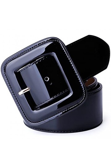 SAIBANGZI Femmes Mme Dame Femmes Peau Laque Taille Taille Robe de décoration Down Jacket Large Ceinture Ceinture en Cuir Cein