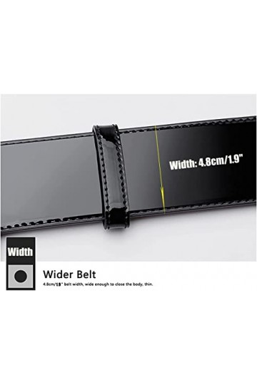 SAIBANGZI Femmes Mme Dame Femmes Peau Laque Taille Taille Robe de décoration Down Jacket Large Ceinture Ceinture en Cuir Cein