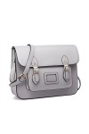 Miss Lulu Sac à Main Sac Cartable Femme Sac à Bandoulière en Cuir PU Gris 