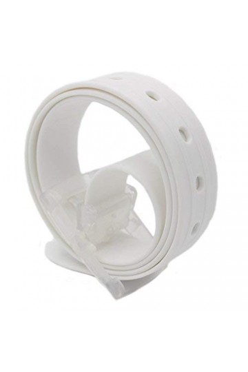 MEISHINE® 115 x 3,5 cm Unisexe Candy Colour Ceinture en silicone Parfait pour homme/femme, Blanc., 115*3.5cm